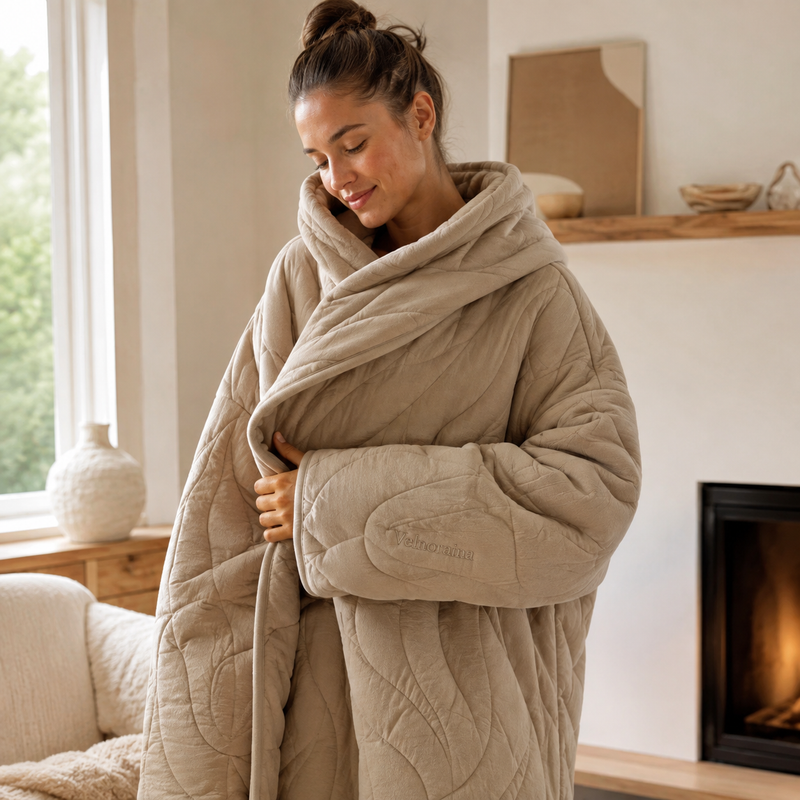 Velnoraina™ DuneFold Plush Hooded Wrap